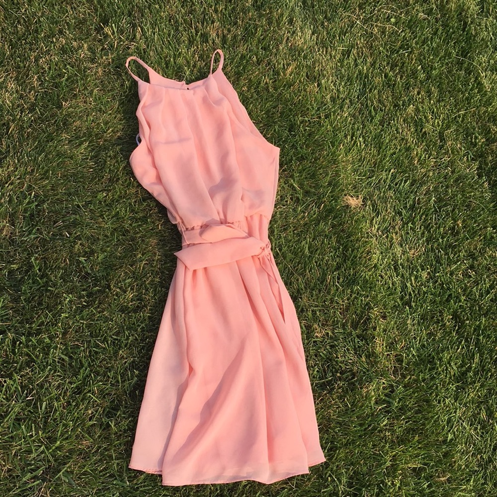 Peach pink dress